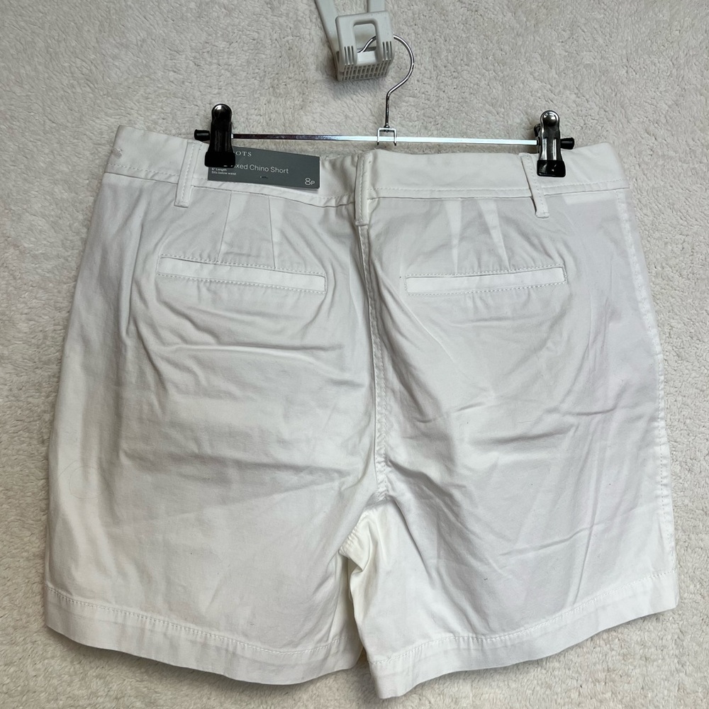 Talbots White Bermuda Shorts Tailored Cotton Blend - Picture 4 of 7